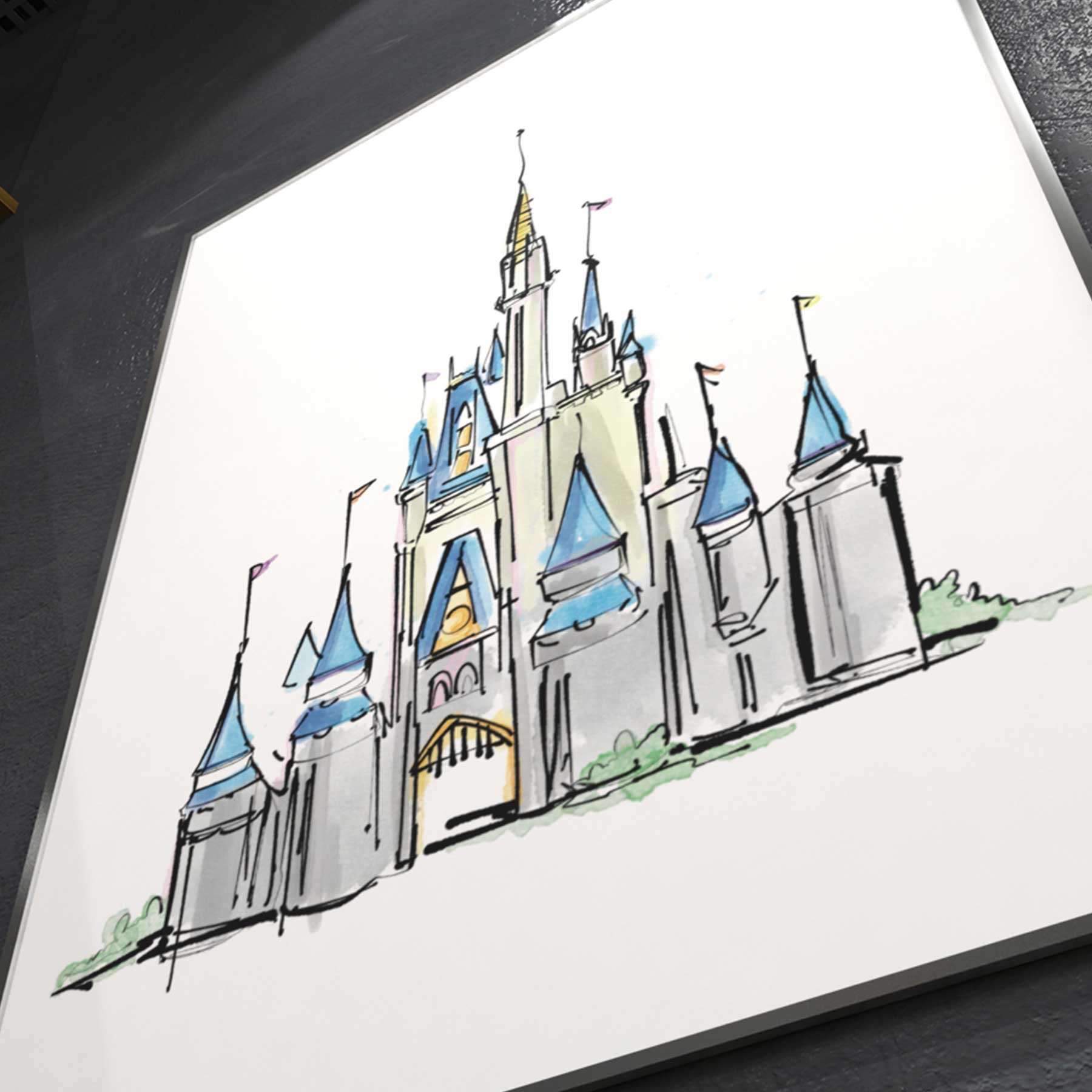 Princess Castle | Watercolor | Theme Park Series - A. B. Newton and Company