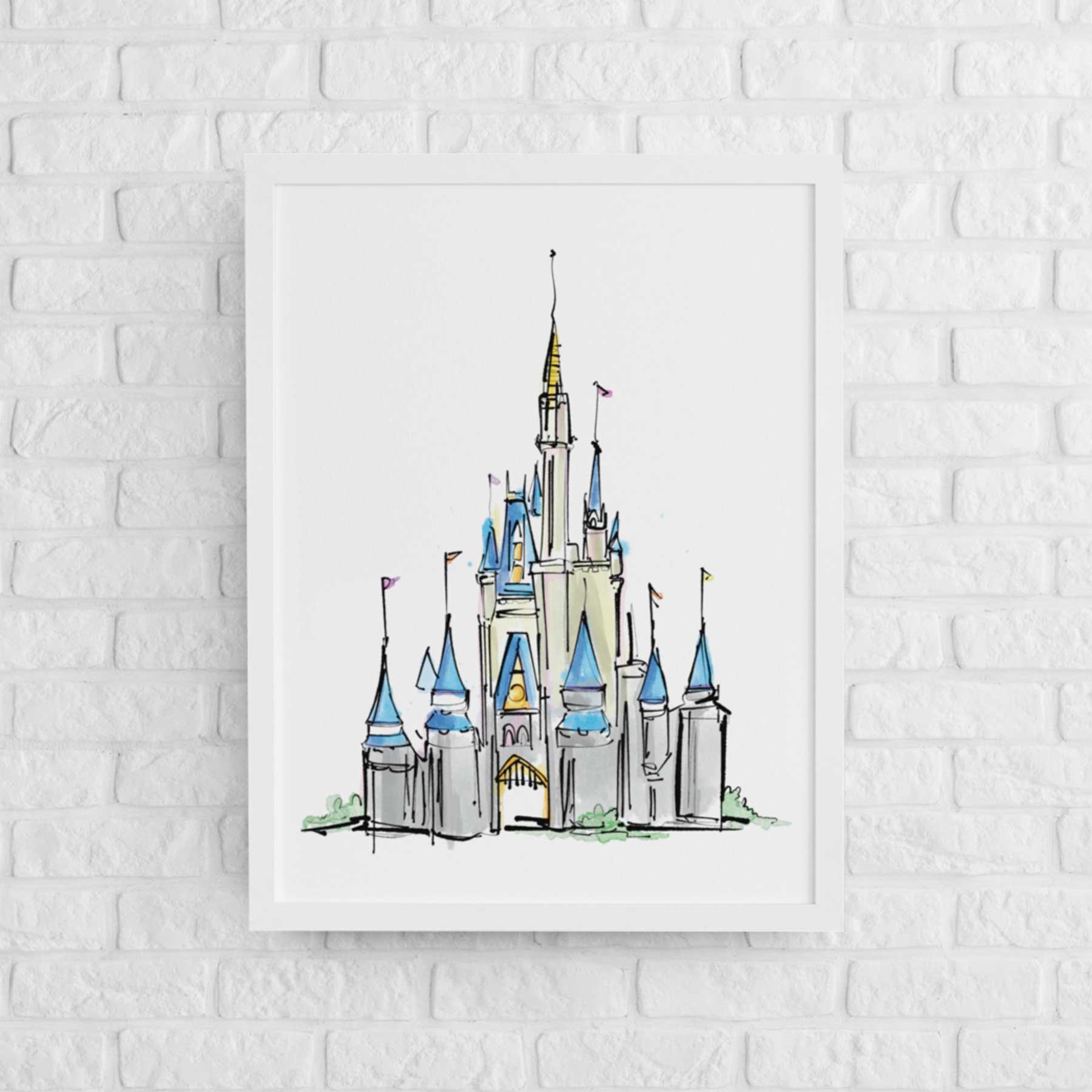 Princess Castle | Watercolor | Theme Park Series - A. B. Newton and Company