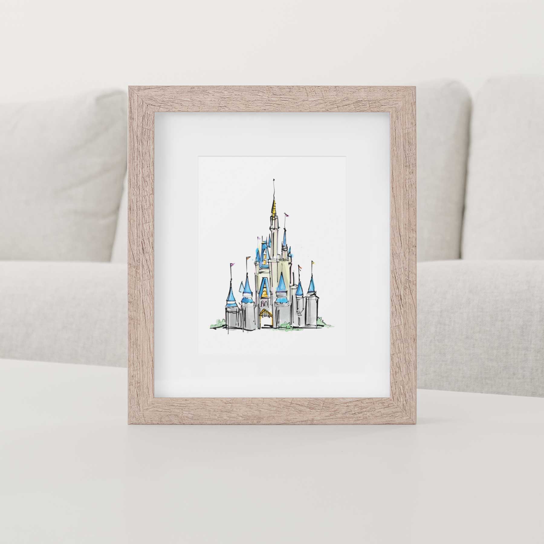 Princess Castle | Watercolor | Theme Park Series - A. B. Newton and Company