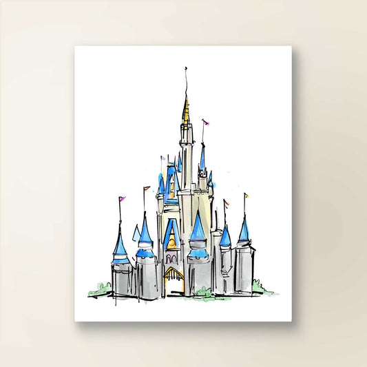Princess Castle | Watercolor | Theme Park Series - A. B. Newton and Company