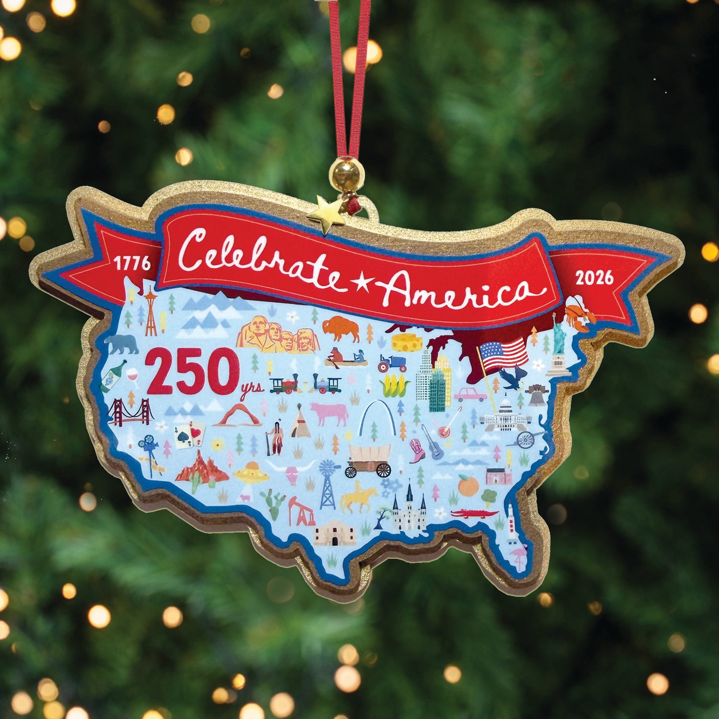 America 250th Inspired USA Handcrafted Ornament