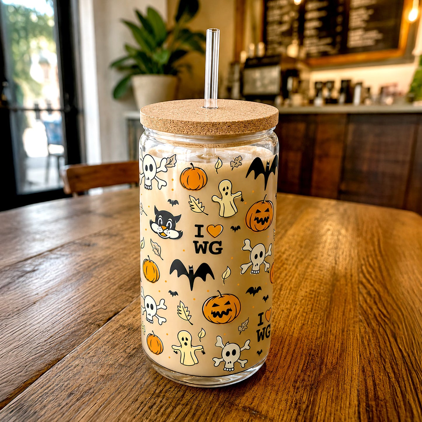 Harvest Pattern | 16 oz Glass Tumbler