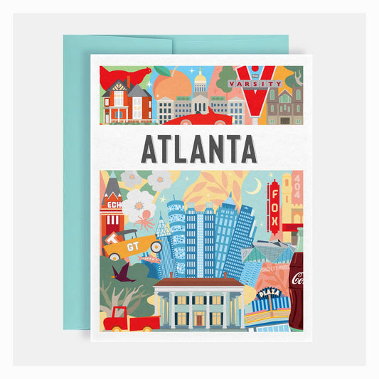 Atlanta Georgia Greeting Card | Montage | Single and 8 Pack - A. B. Newton and Company