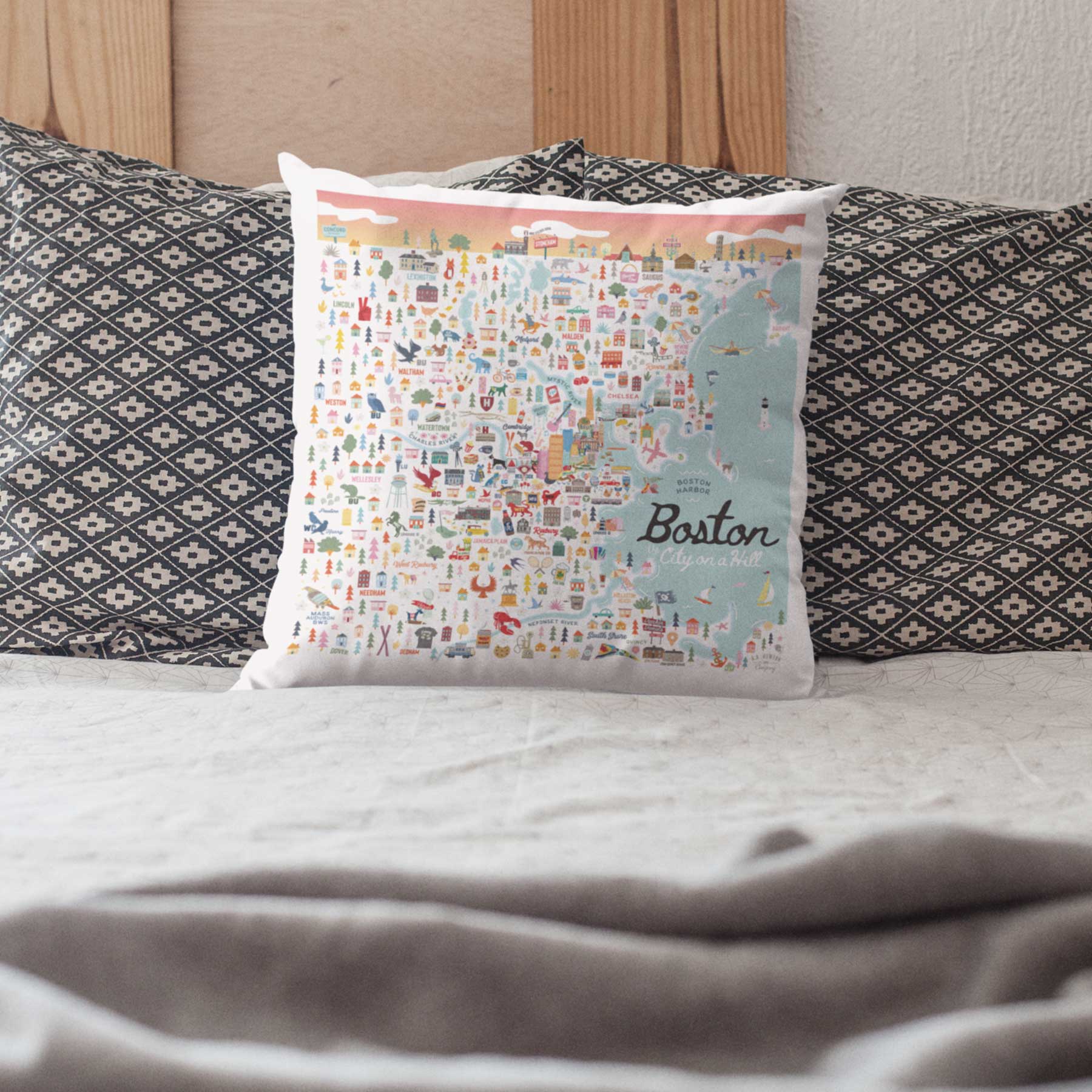 Boston, MA | City Series | Throw Pillow - A. B. Newton and Company