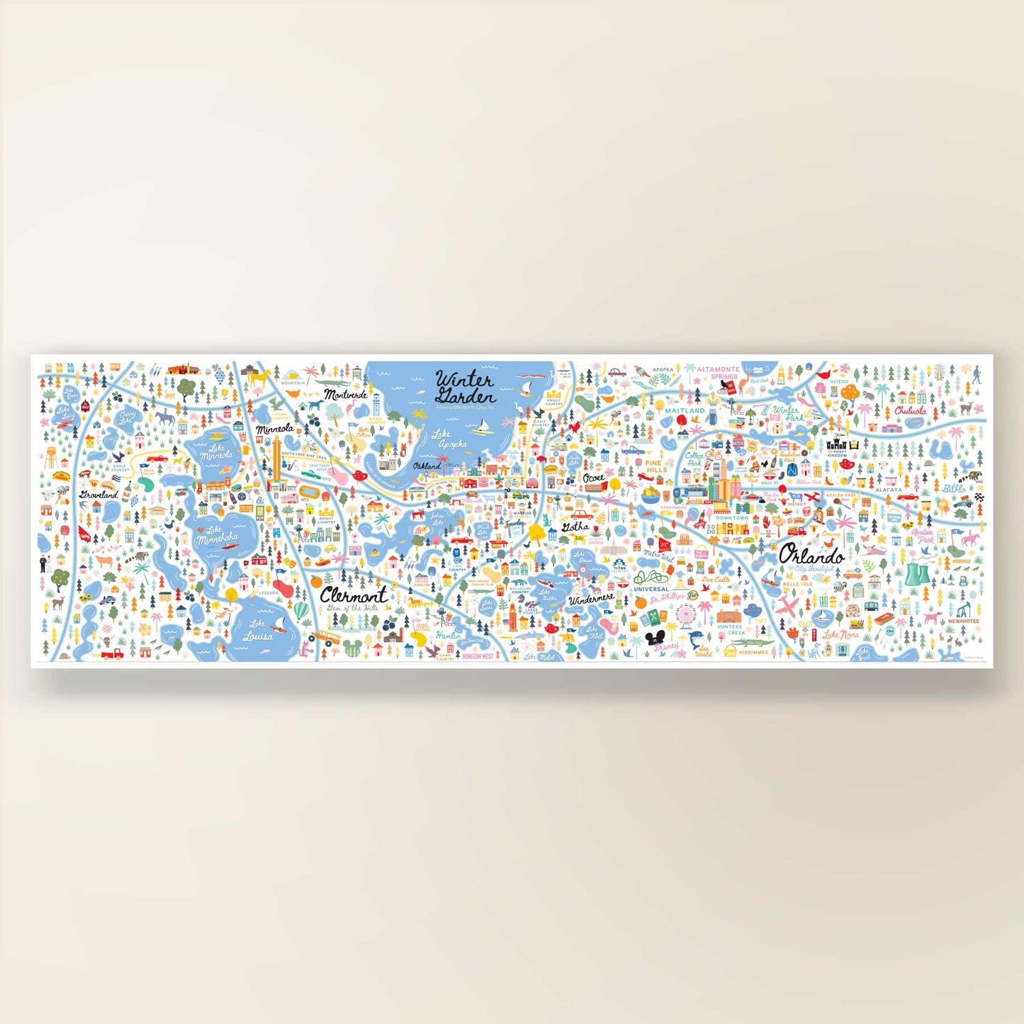Central Florida | City Series Map Art Print - A. B. Newton and Company