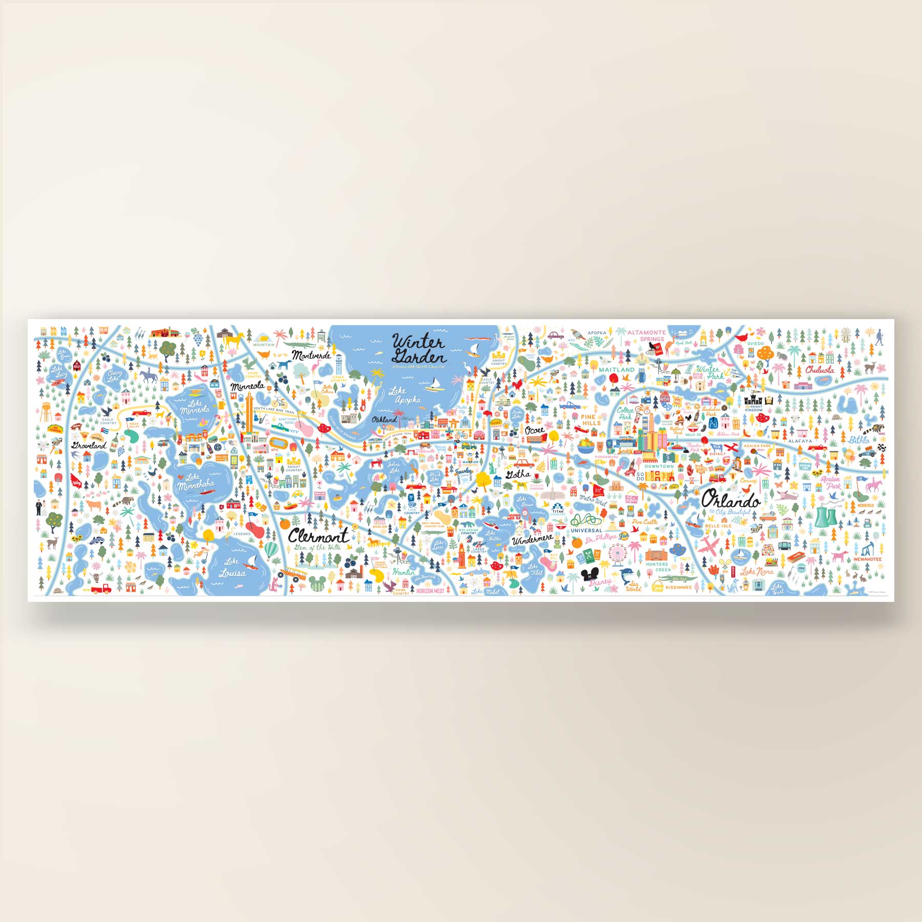 Central Florida | City Series Map Art Print - A. B. Newton and Company