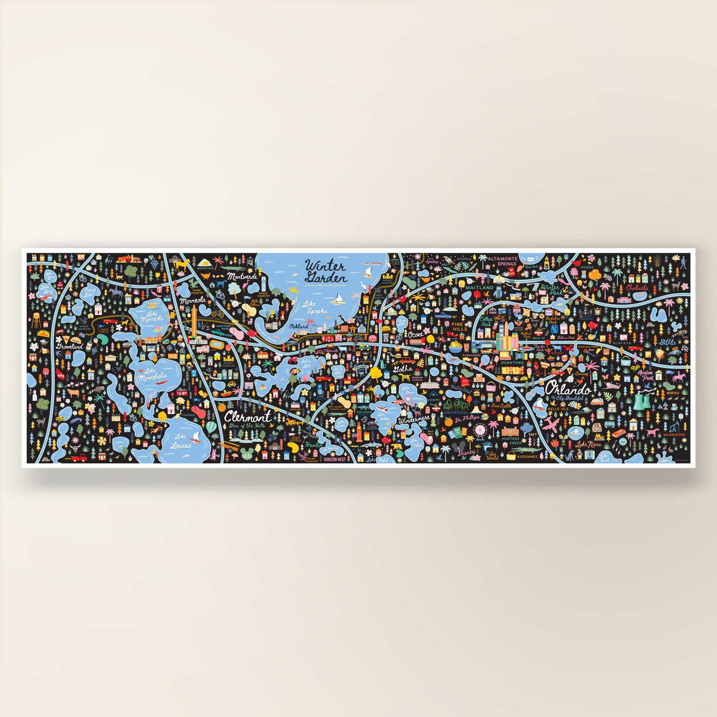 Central Florida | City Series Map Art Print - A. B. Newton and Company