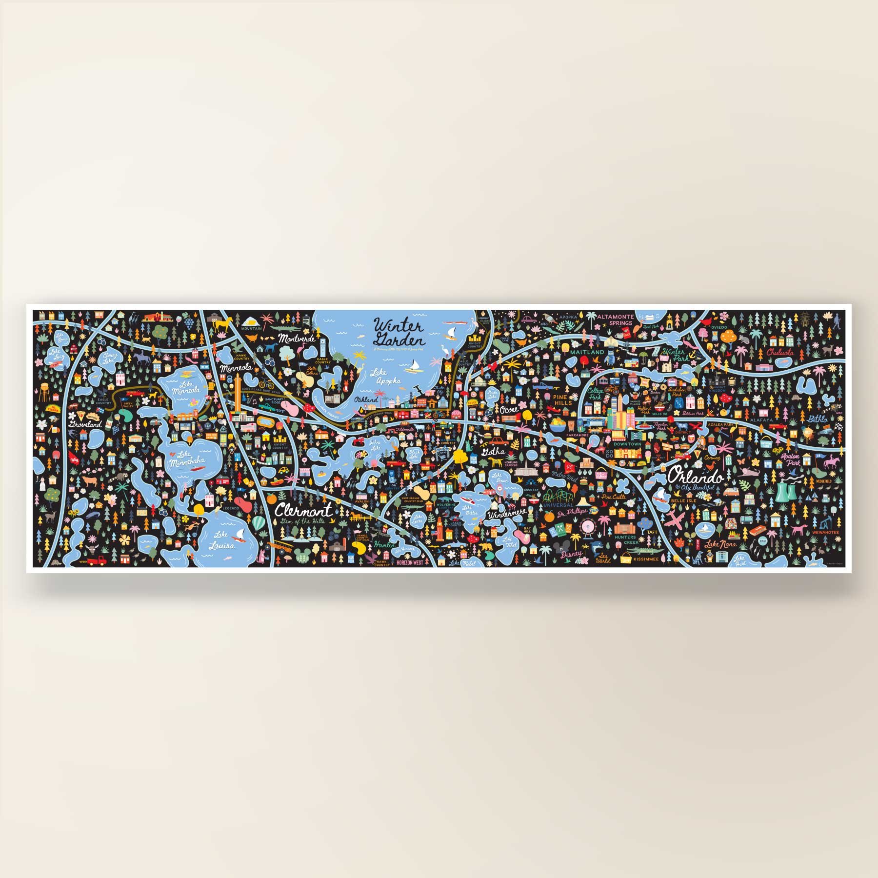 Central Florida | City Series Map Art Print - A. B. Newton and Company