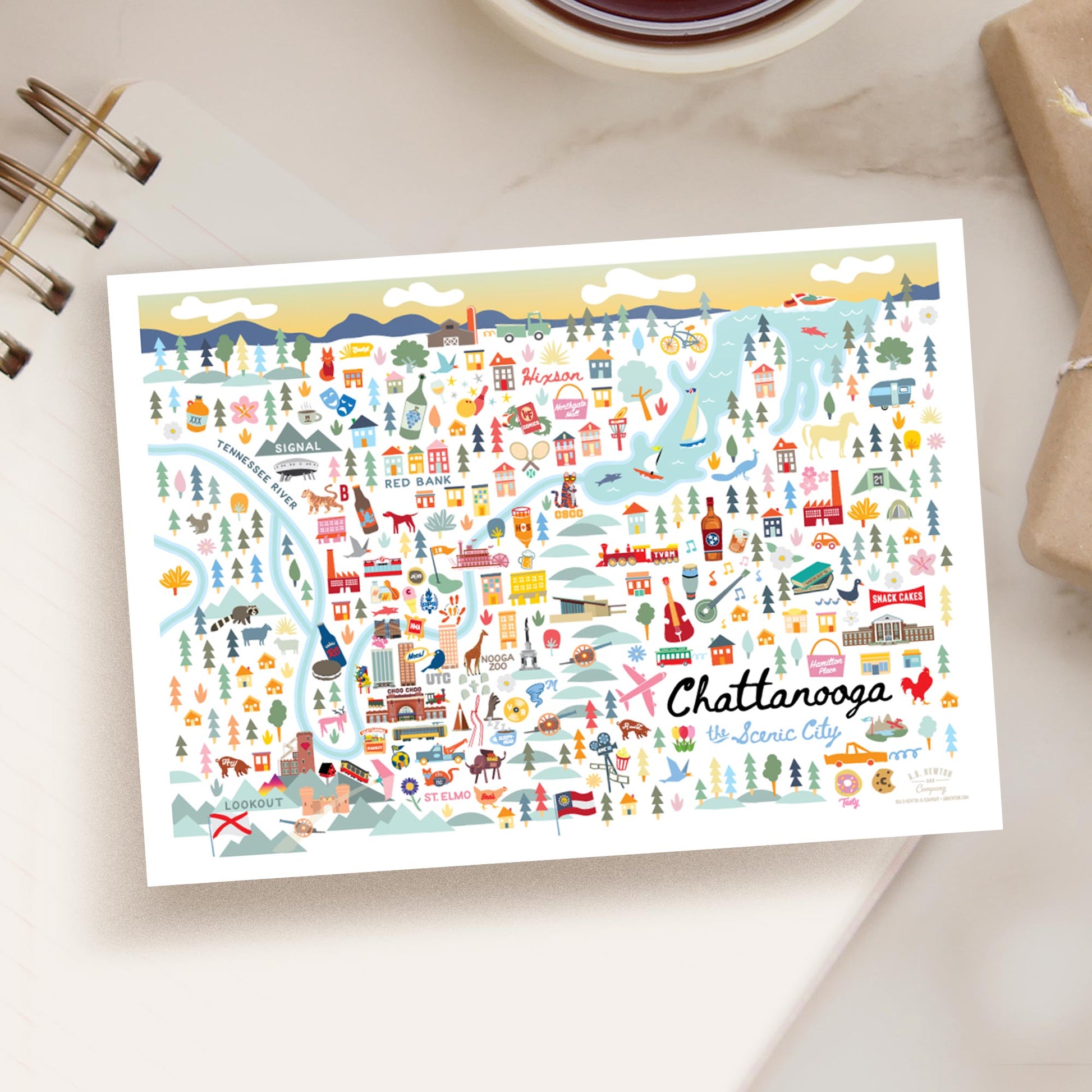 Chattanooga TN 5x7 City Series Postcard - A. B. Newton and Company