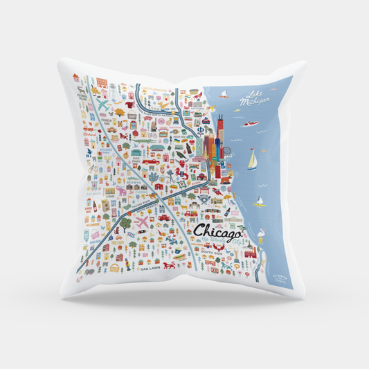Chicago, IL | City Series | Throw Pillow - A. B. Newton and Company