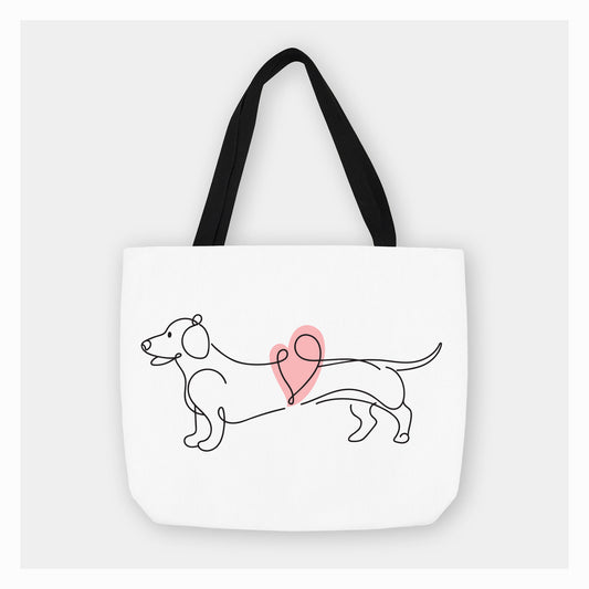 Dachshund Love | Pink Heart | Valentine's Day Tote Bag