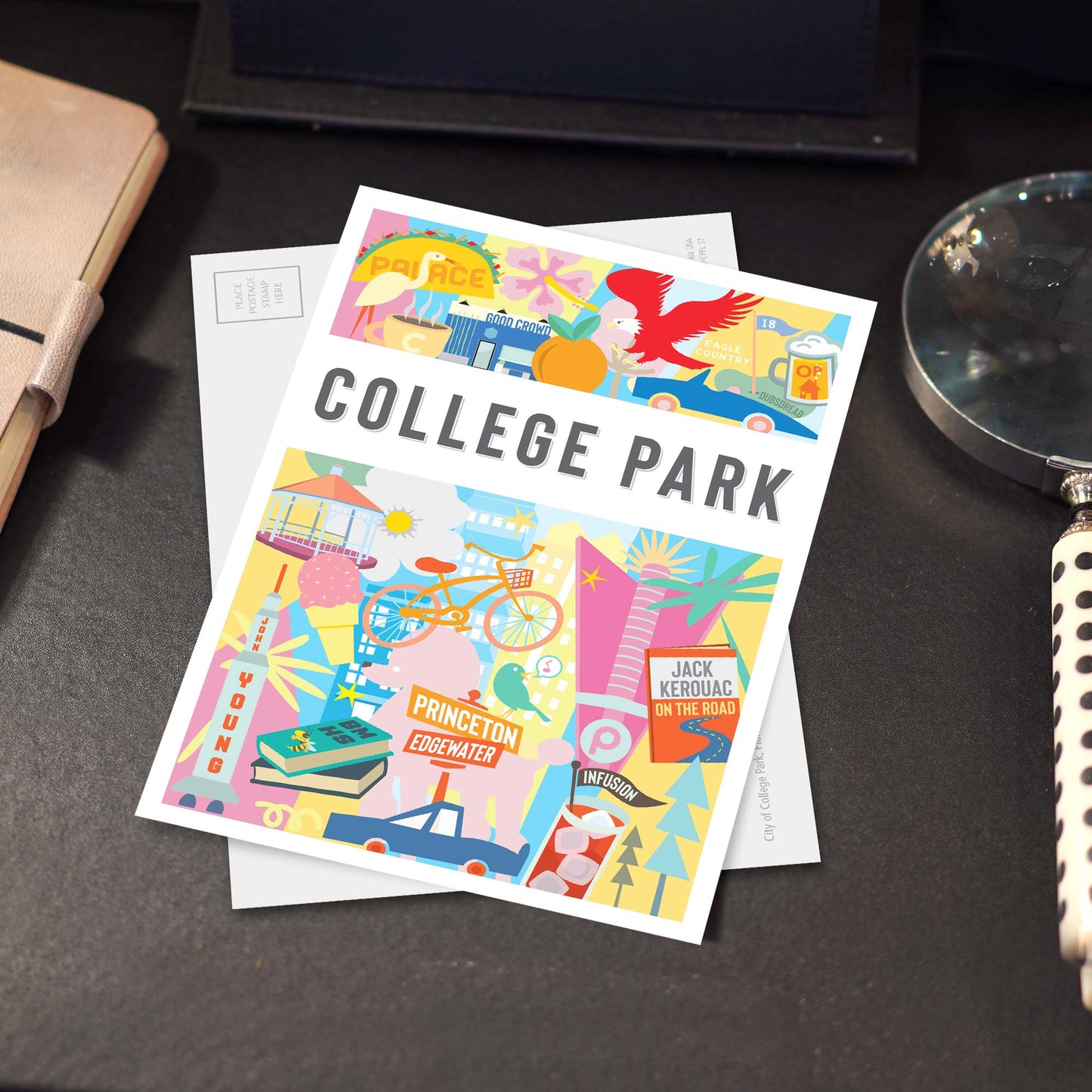 College Park FL 5x7 Montage City Series Postcard