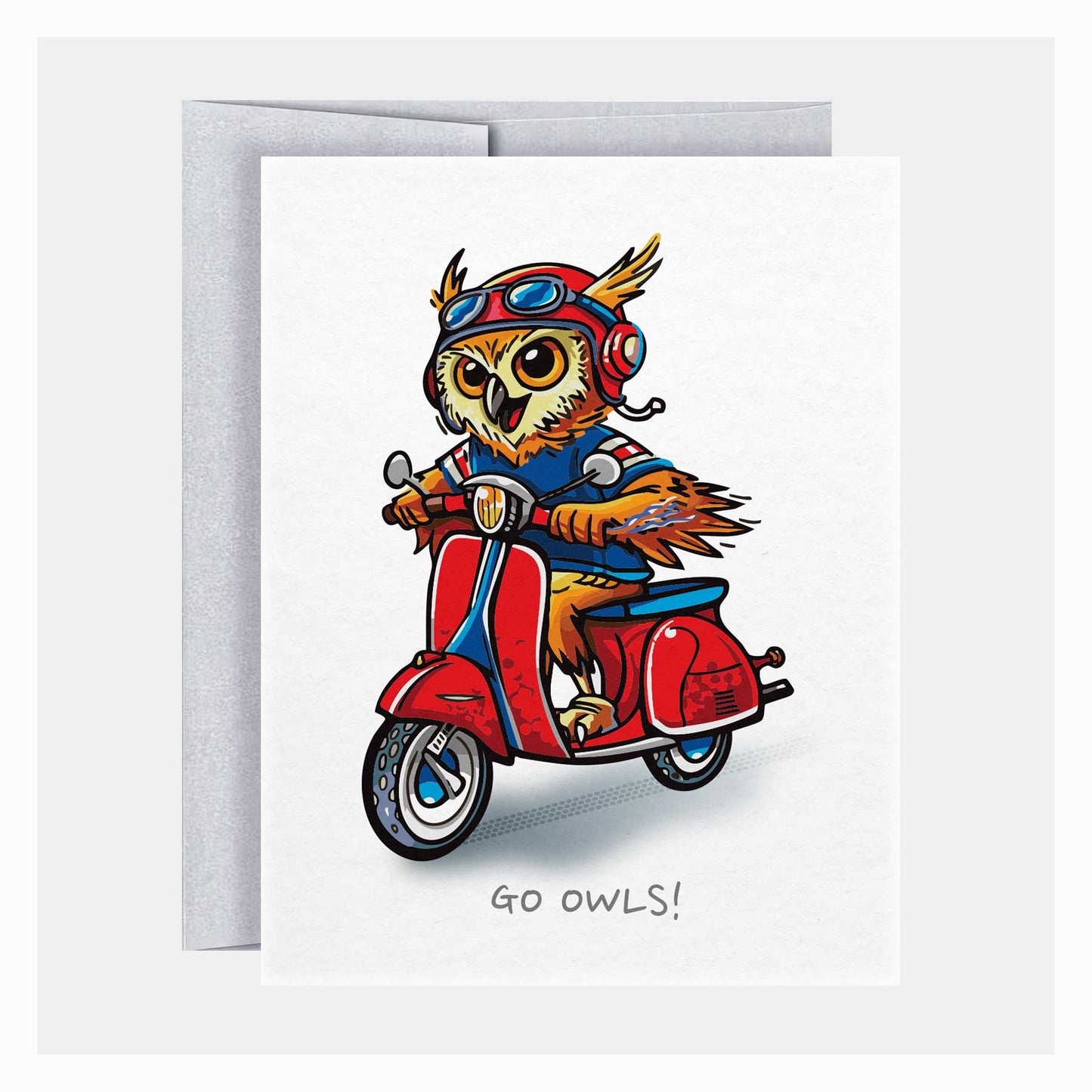 FAU Owl Scooter | Collegiate Series | Greeting Card - A. B. Newton and Company