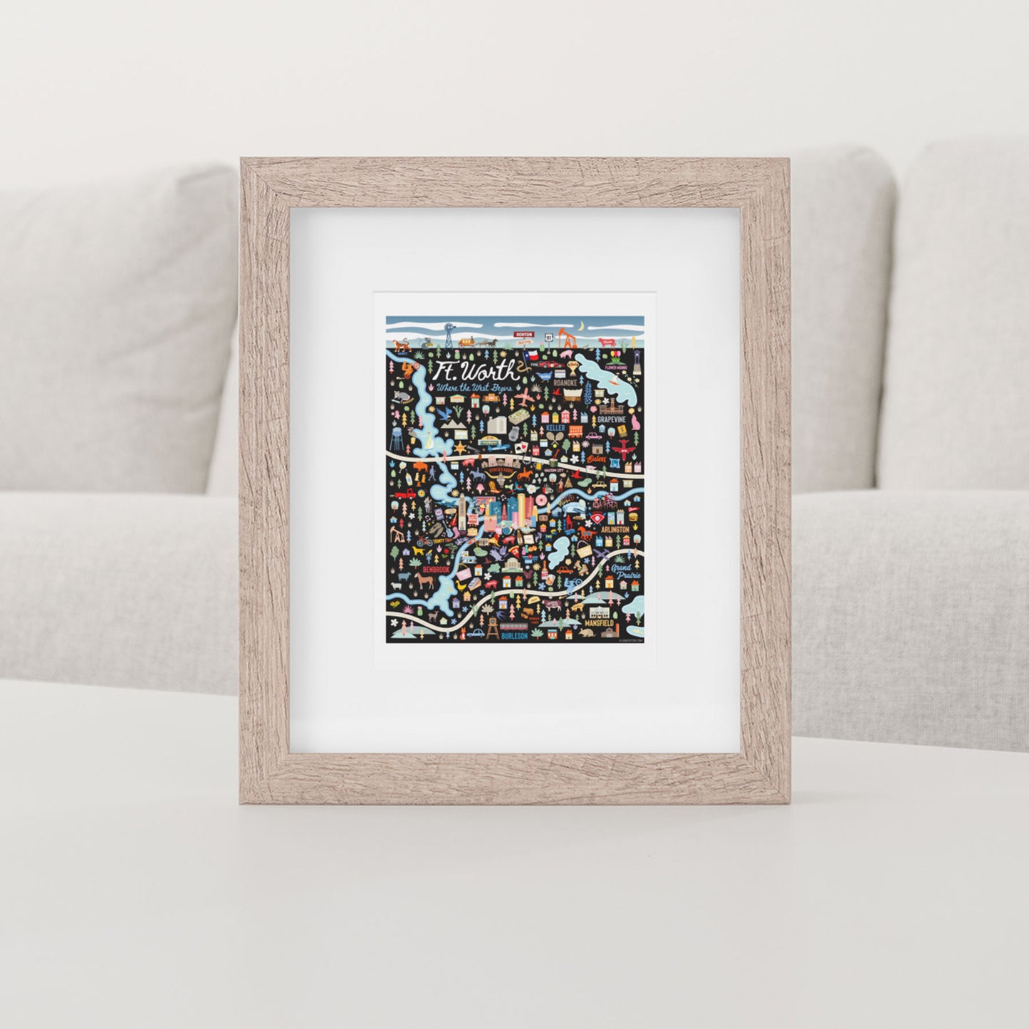 FT. WORTH, TX | City Series Map Art Print