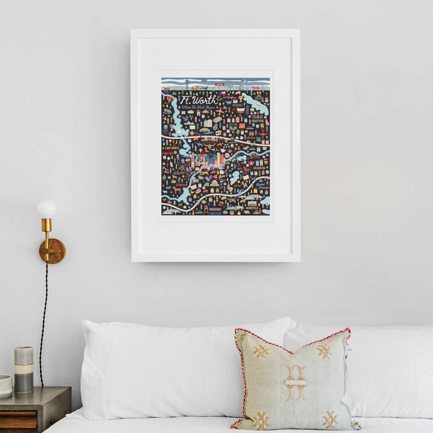 FT. WORTH, TX | City Series Map Art Print