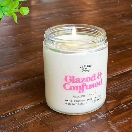 Glazed and Confused Glazed Donut Scented Soy Candle Hand Poured Small Batch