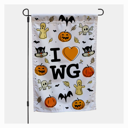 I Heart Winter Garden Harvest Pattern | Halloween Inspired Garden Flag