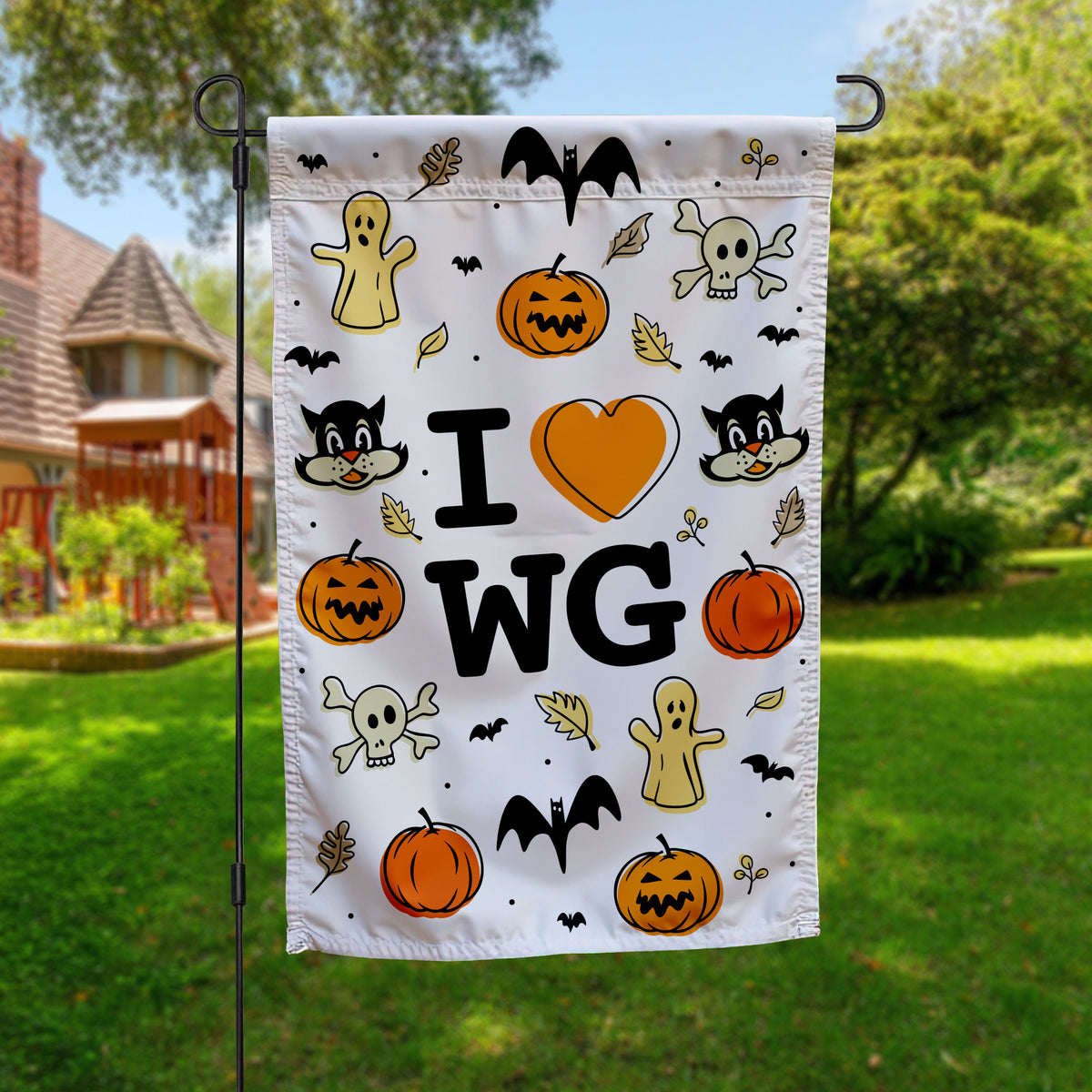I Heart Winter Garden Harvest Pattern | Halloween Inspired Garden Flag