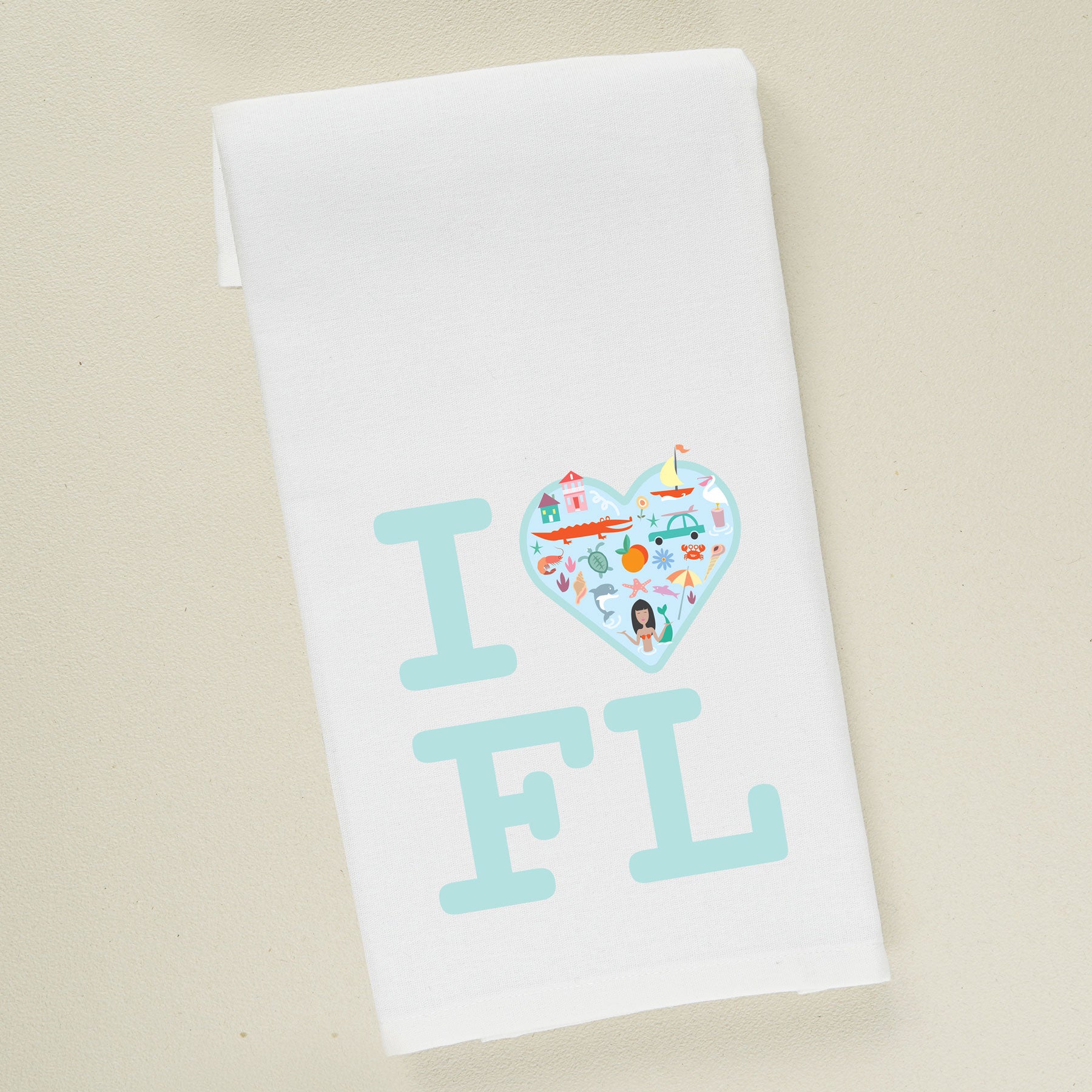 Whimsy I Heart Florida | Tea Towel - A. B. Newton and Company