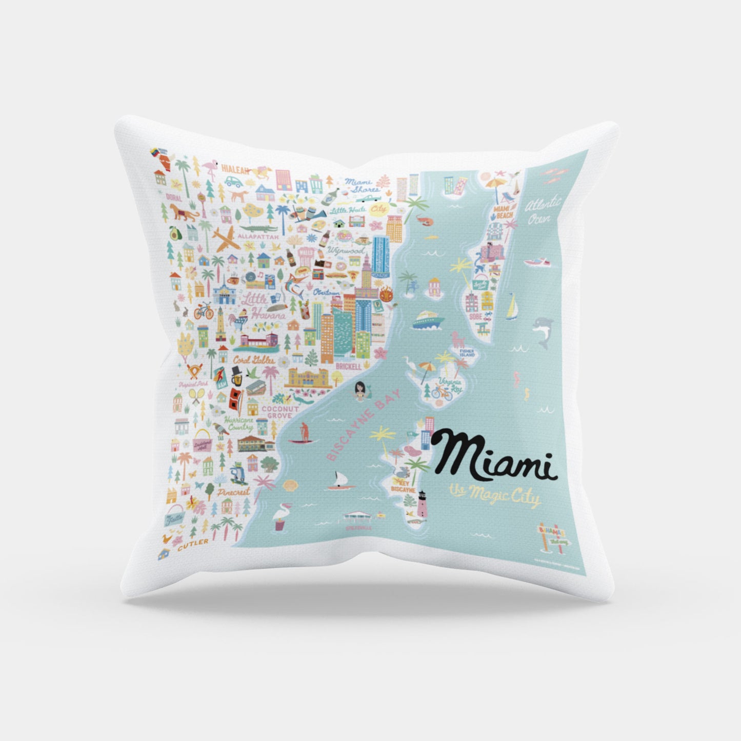 Miami, FL| City Series | Throw Pillow - A. B. Newton and Company