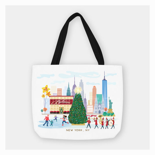 New York Christmas Cheer | Holiday Tote Bag