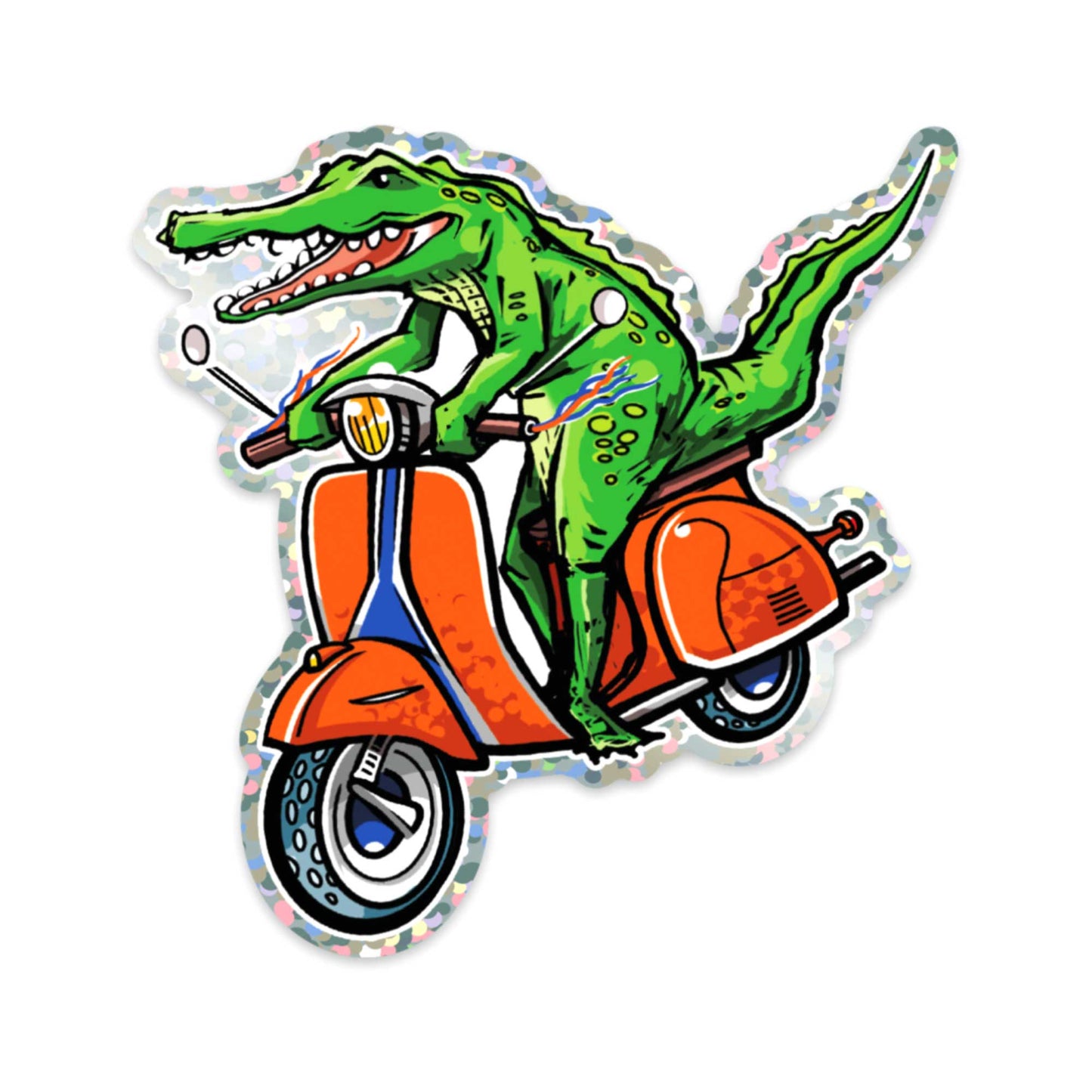 Glitter Scooter Gator  | A Florida Inspired Sticker