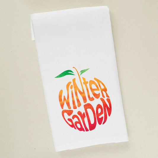 Winter Garden Orange | Tea Towel