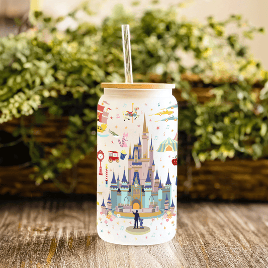 The Kingdom Tumbler | Frosted 16 oz Glass with lid and straw