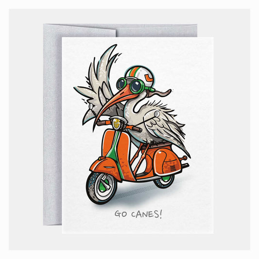 UM Canes Scooter | Collegiate Series | Greeting Card - A. B. Newton and Company