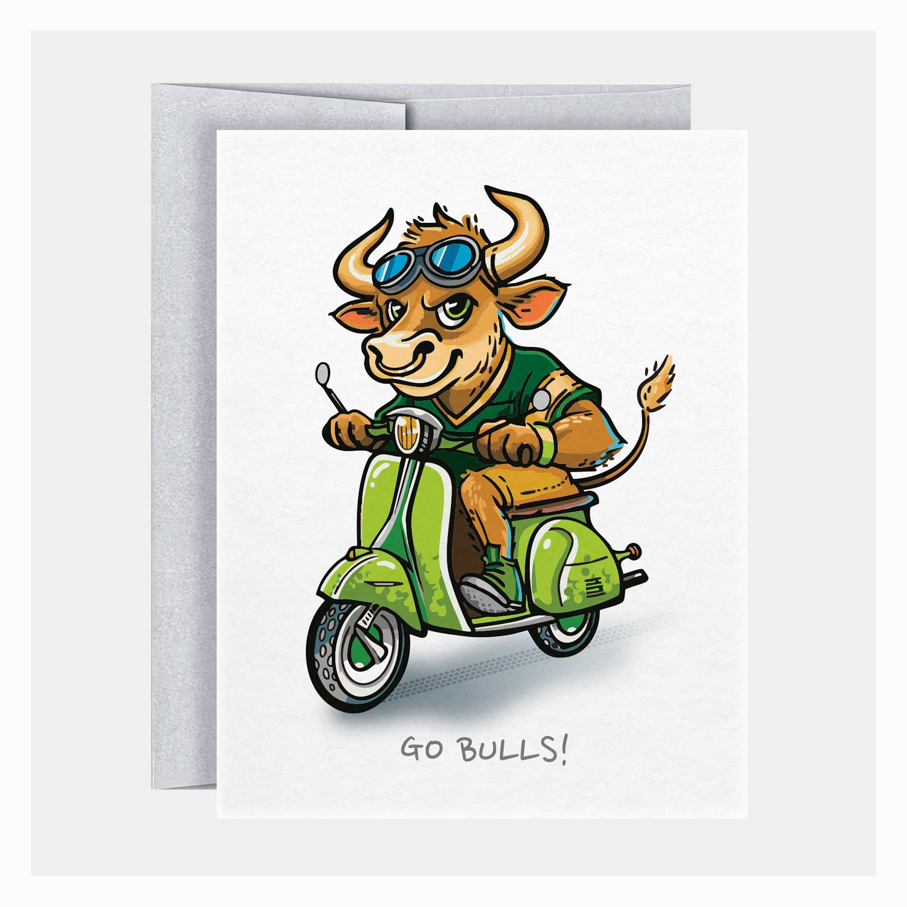 USF Bulls Scooter | Collegiate Series | Greeting Card - A. B. Newton and Company