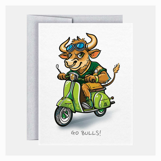 USF Bulls Scooter | Collegiate Series | Greeting Card - A. B. Newton and Company