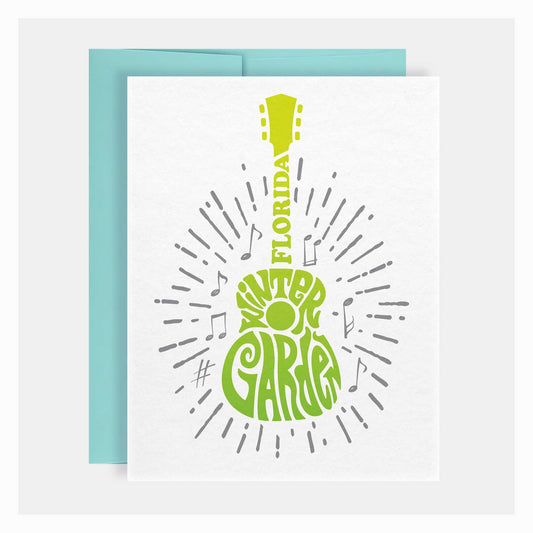 Winter Garden Guitar | Music Lovers | Greeting Card - A. B. Newton and Company