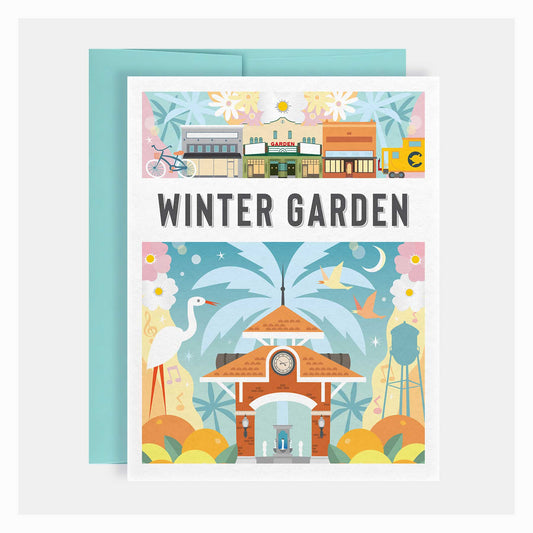 Winter Garden Florida Montage Greeting Card | City Series | Single and 8 Pack
