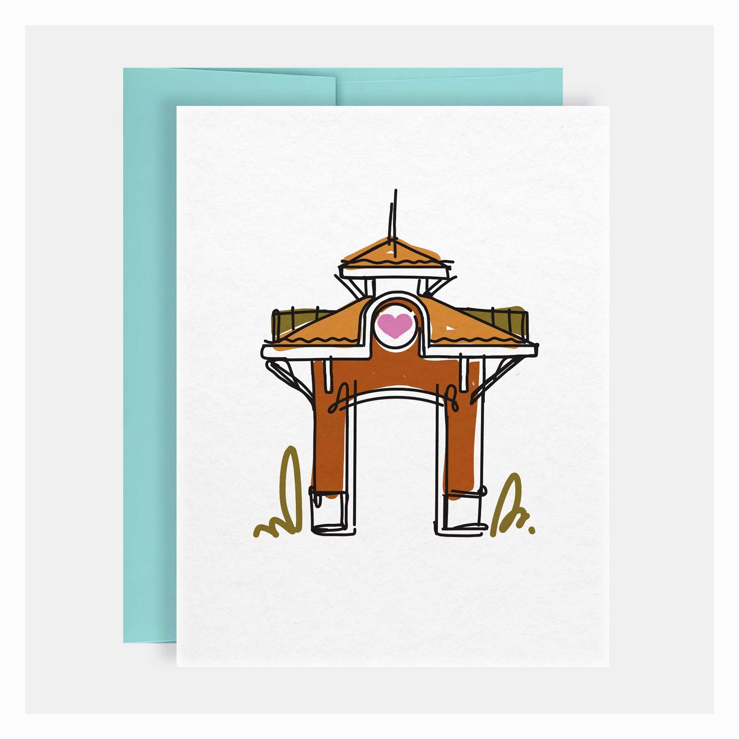 Winter Garden Clock Tower | Landmark | Gesture | Greeting Card - A. B. Newton and Company
