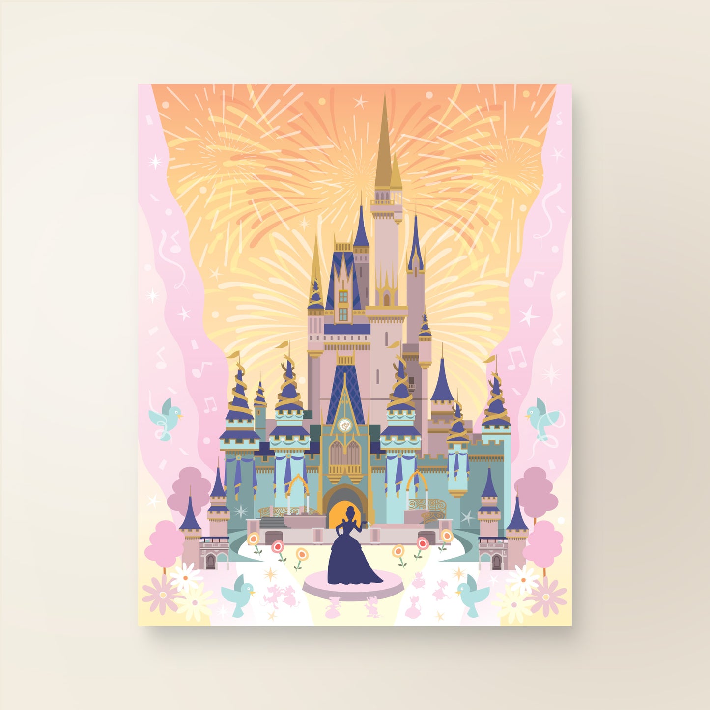 Princess Castle Celebration | Art Print | Theme Park Series