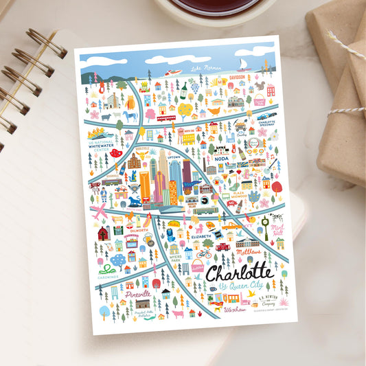 Charlotte NC 5x7 City Series Postcard