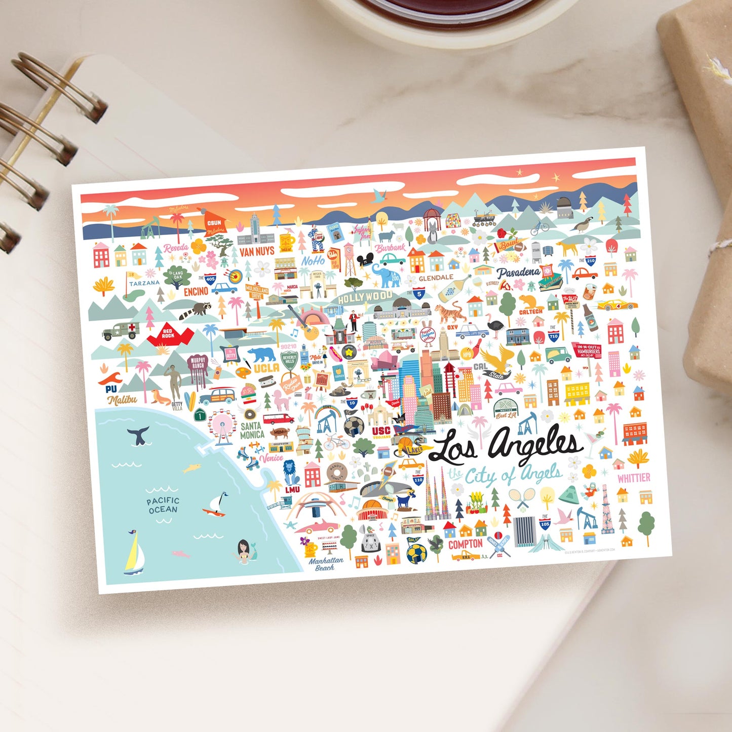 Los Angeles CA 5x7 City Series Postcard