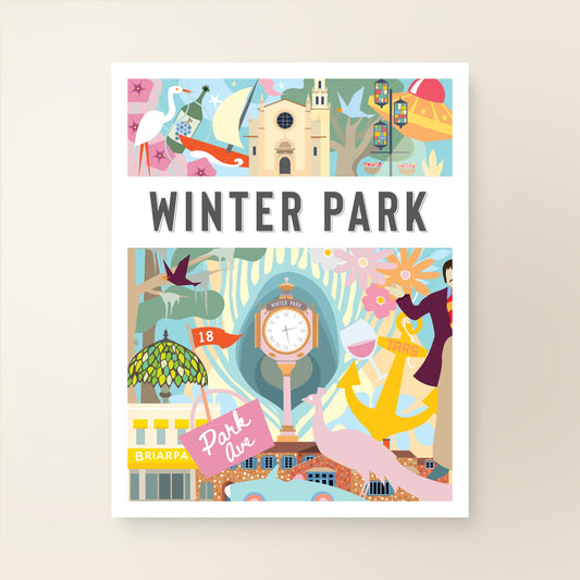 WINTER PARK, FL | Montage Map Art Print | 20x26 | Discontinued Size - A. B. Newton and Company