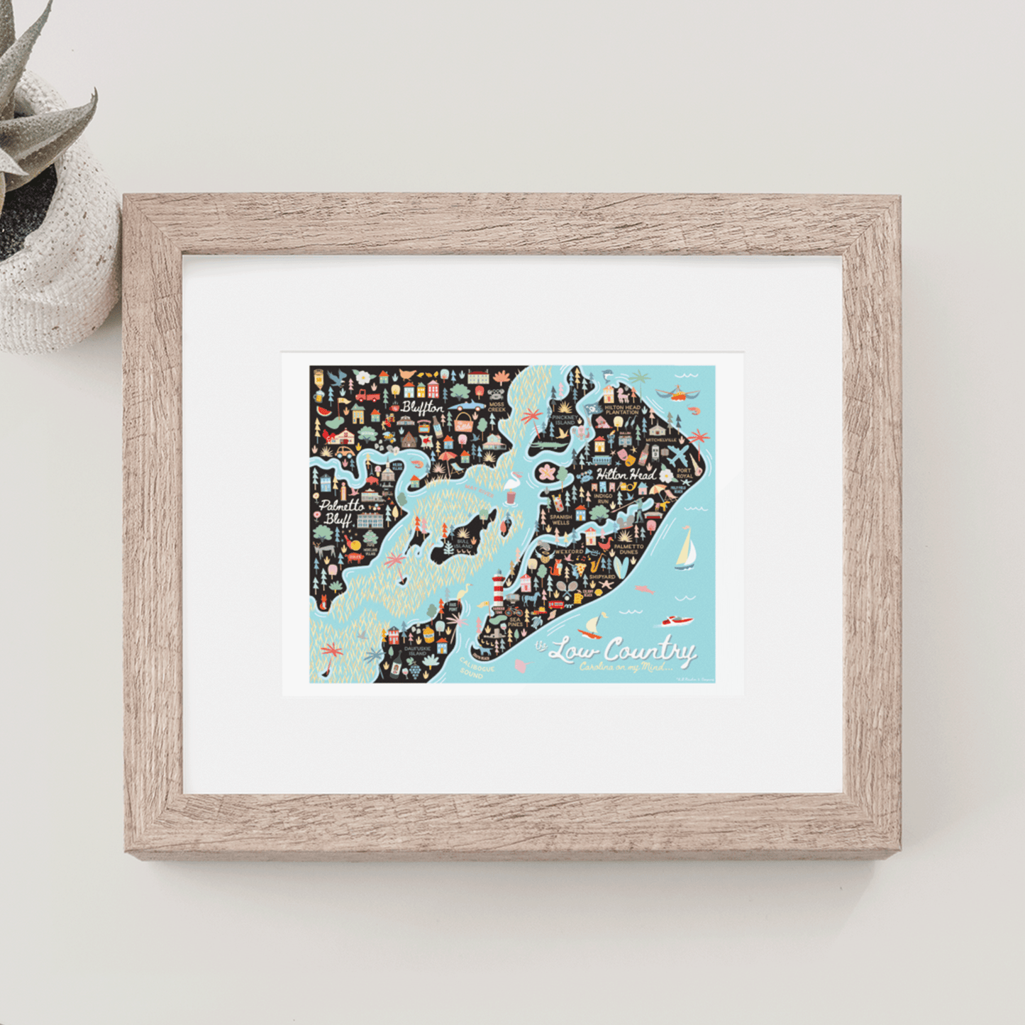 Low Country South Carolina | Area Map Art Print - A. B. Newton and Company