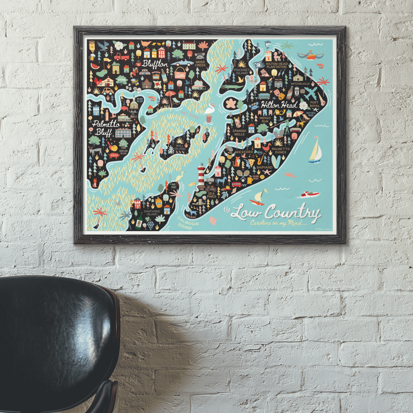 Low Country South Carolina | Area Map Art Print - A. B. Newton and Company