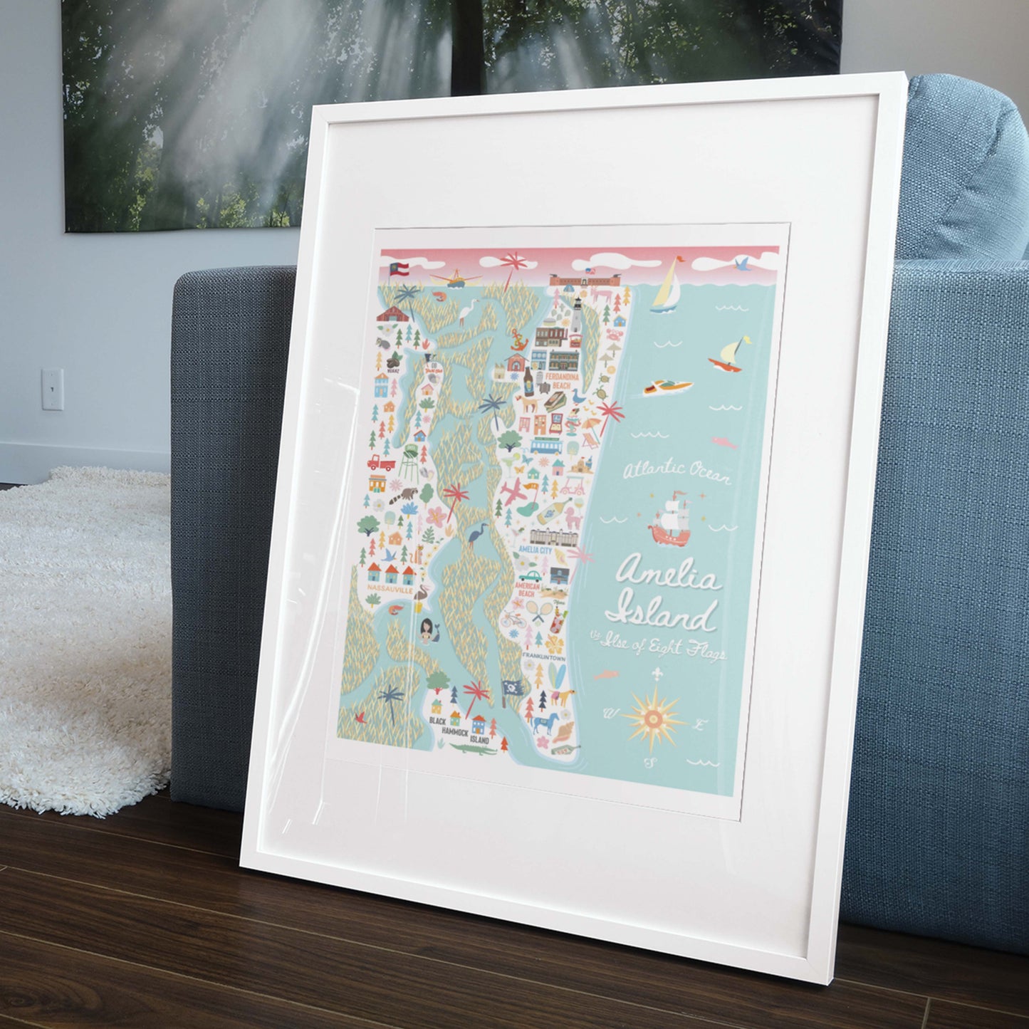 AMELIA ISLAND, FL | City Series Map Art Print