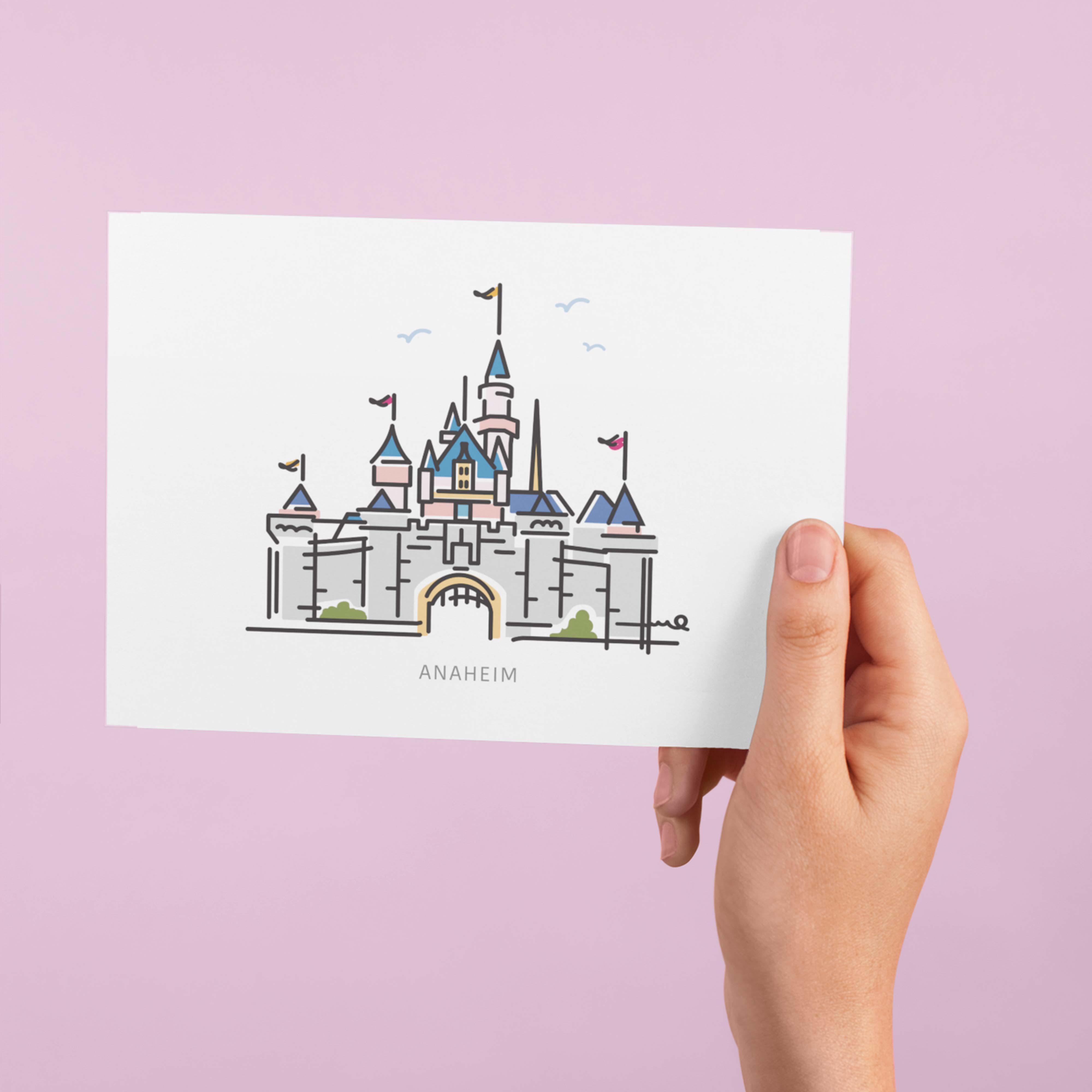 Princess Castle ANAHEIM Postcard | 5x7 | Theme Park Series