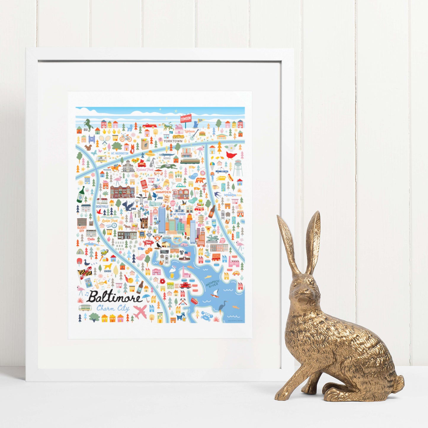 BALTIMORE, MD | City Series Map Art Print