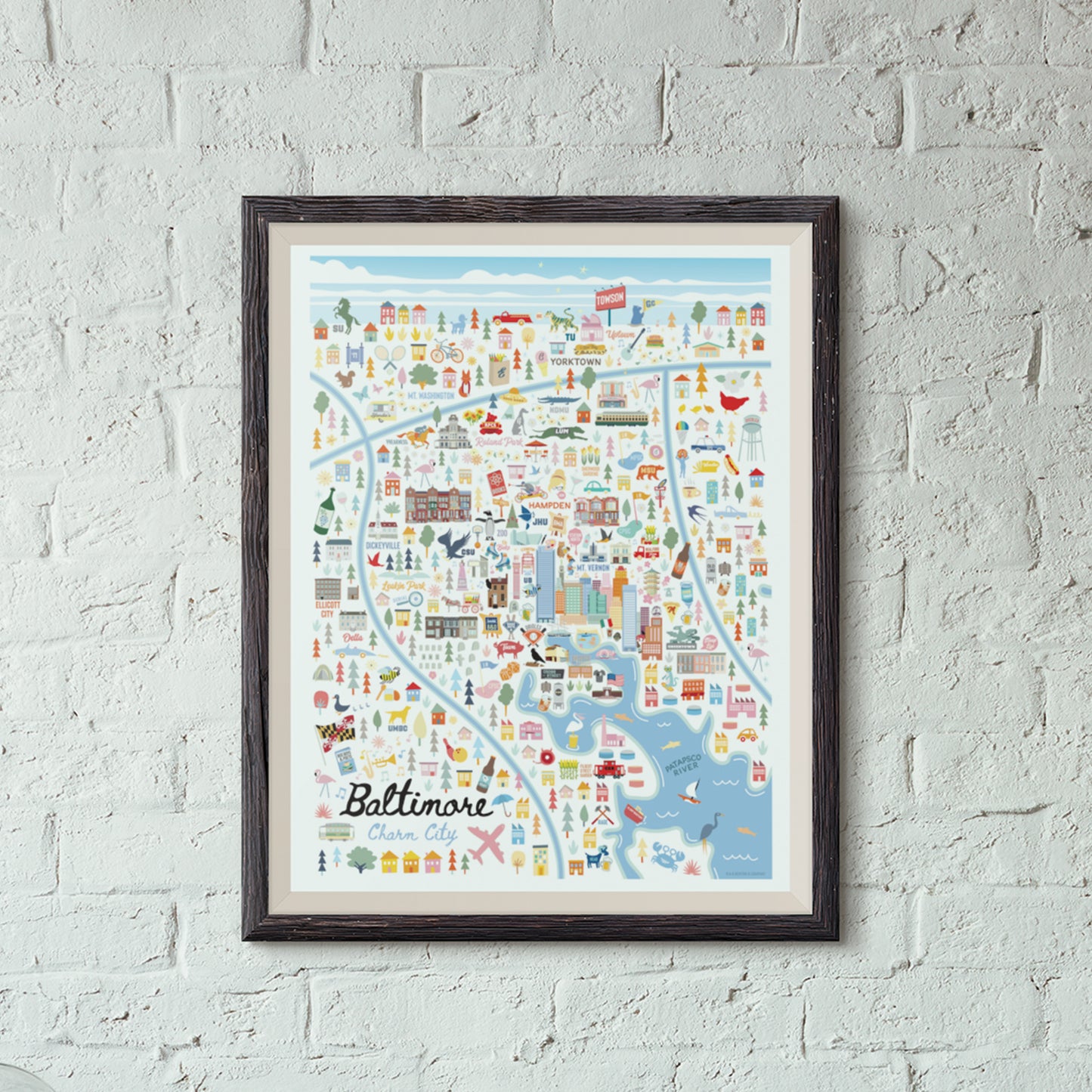 BALTIMORE, MD | City Series Map Art Print