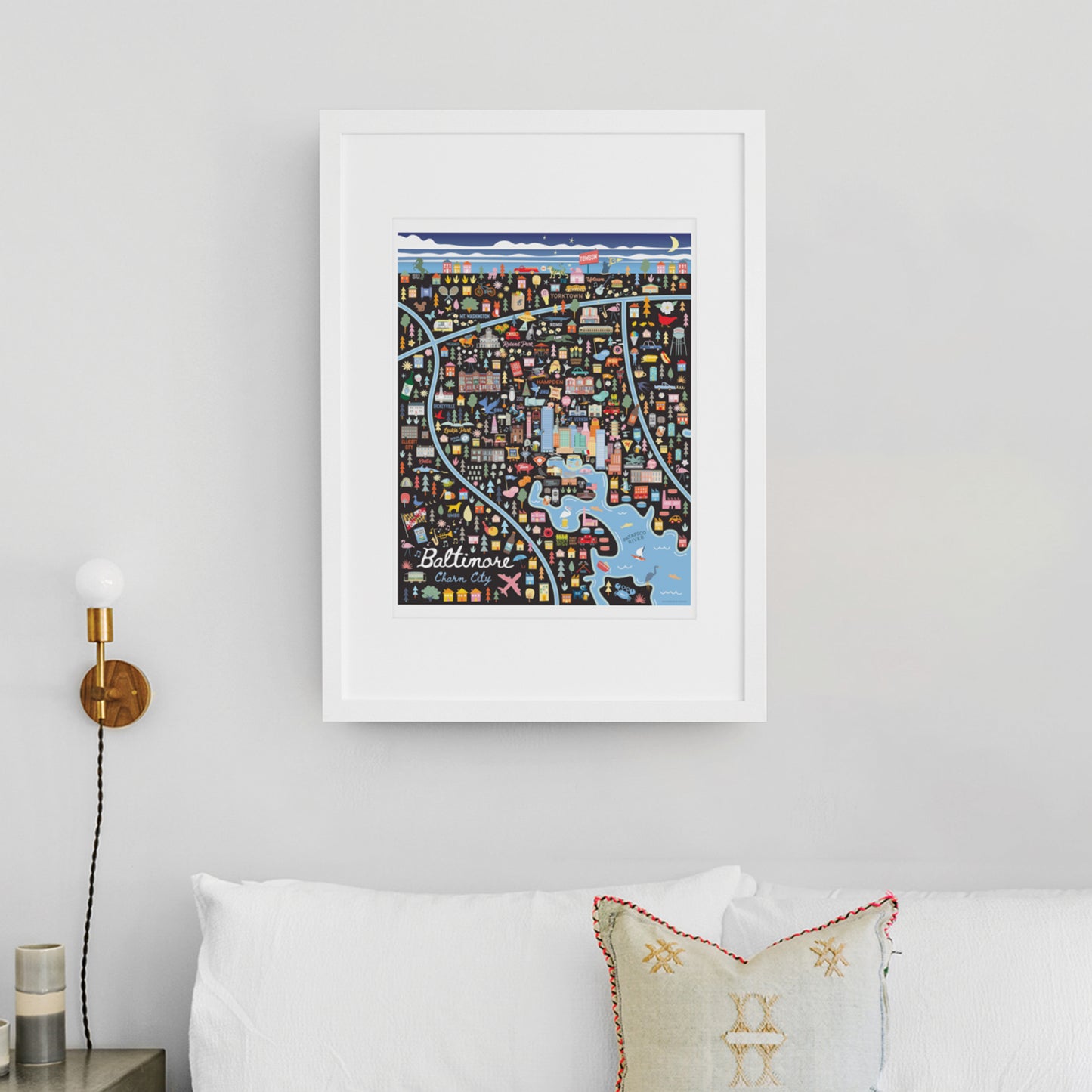 BALTIMORE, MD | City Series Map Art Print