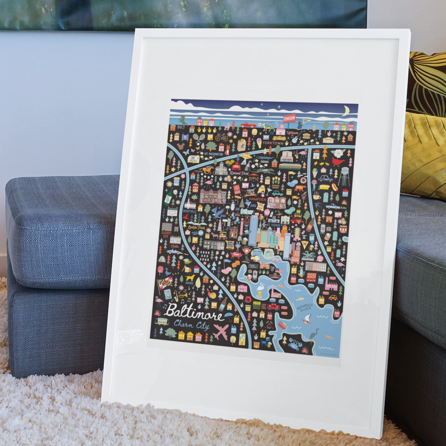 BALTIMORE, MD | City Series Map Art Print