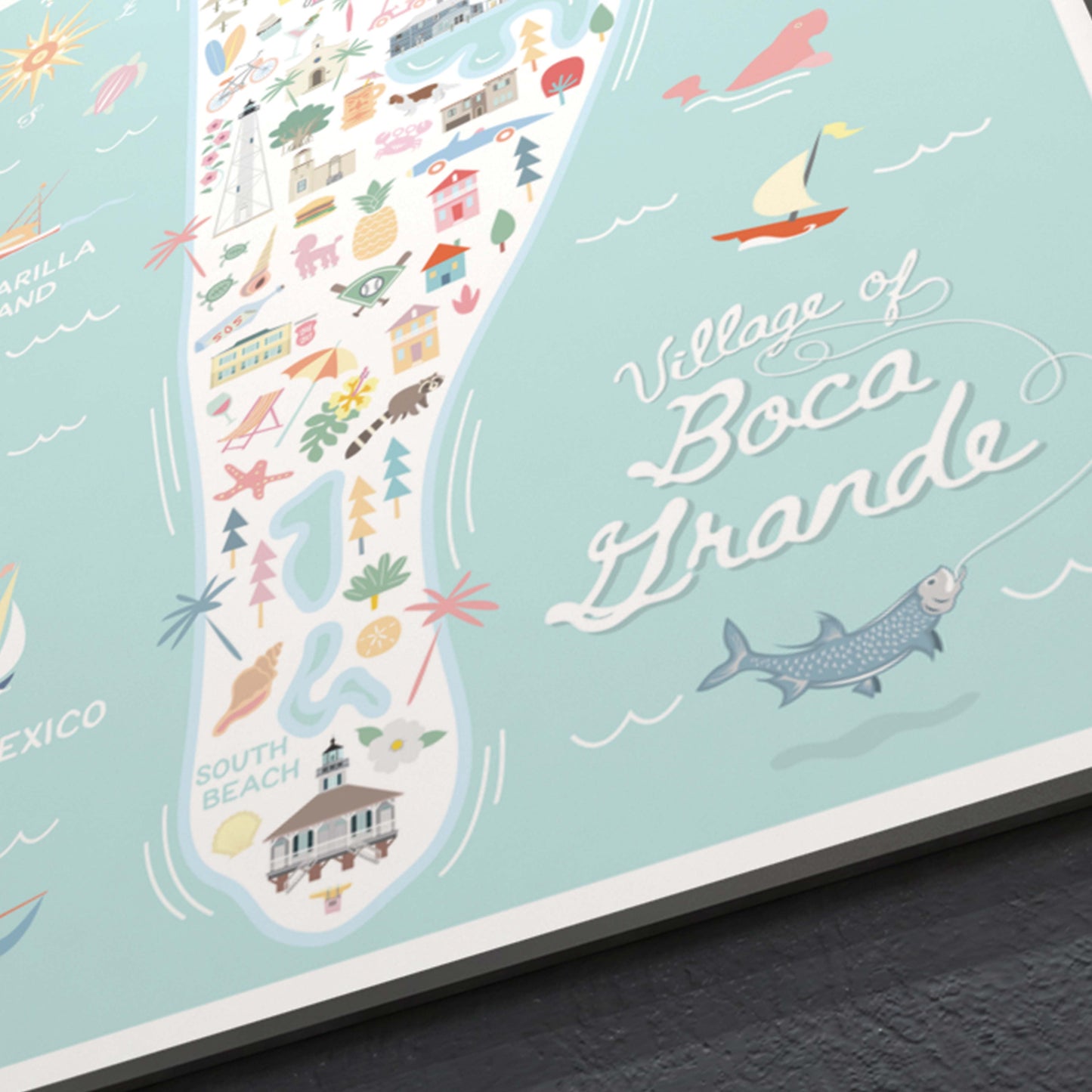 BOCA GRANDE, FL | City Series Map Art Print