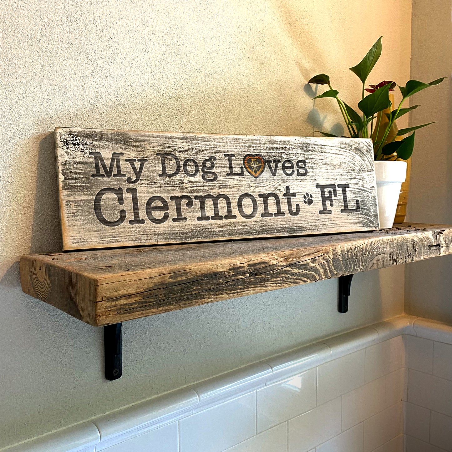 My Dog Loves Clermont FL - Handcrafted Artisan Wood Sign
