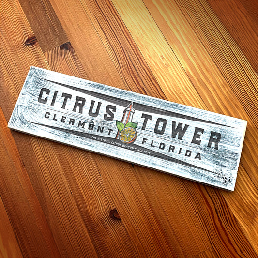 Clermont FL Citrus Tower - Handcrafted Artisan Wood Sign