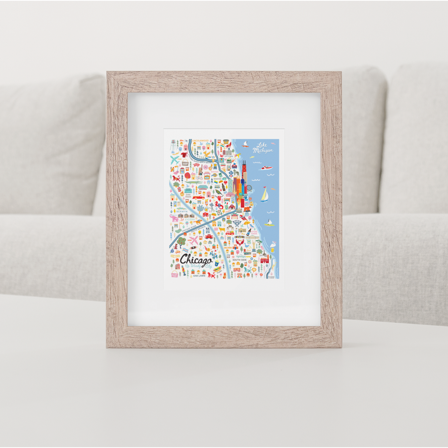 City of Chicago Illinois | Area Map Art Print - A. B. Newton and Company